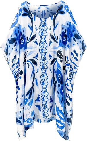 Moss Rose Women's Beach Kaftan Dresses Kimono Swimsuit Cover up for Bathing Suit with Floral Pattern in Saudi Arabia