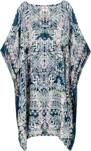 Moss Rose Women's Beach Kaftan Dresses Kimono Swimsuit Cover up for Bathing Suit with Floral Pattern in Saudi Arabia