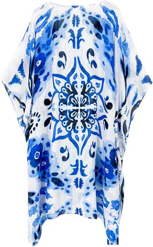 Moss Rose Women's Beach Kaftan Dresses Kimono Swimsuit Cover up for Bathing Suit with Floral Pattern in Saudi Arabia