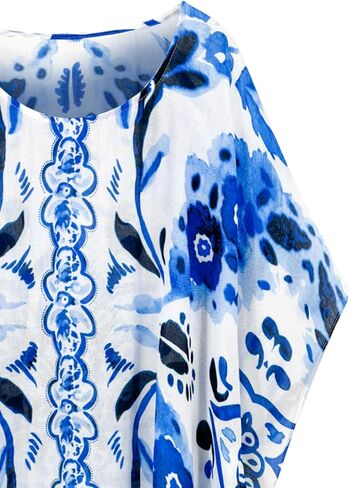 Moss Rose Women's Beach Kaftan Dresses Kimono Swimsuit Cover up for Bathing Suit with Floral Pattern in Saudi Arabia