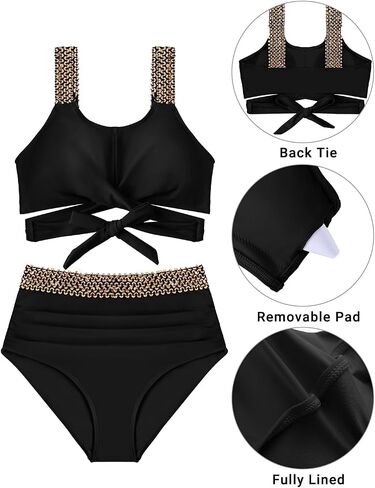 Daci Women High Waisted Bikini Set Tummy Control 2 Piece Swimsuit Push Up Bathing Suit with Full Coverage Bottom in Saudi Arabia
