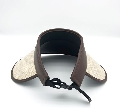 قبعة من القش للوقاية من الشمس للنساء والرجال، حافة واسعة، بدون ظهر، ذيل حصان، عامل حماية من الشمس 50+، قبعة شاطئ متينة in Kuwait