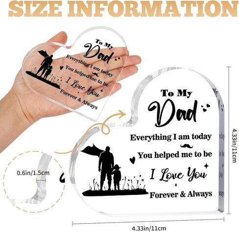 قطعة قلب أكريليك محفورة بكلمات دافئة in Kuwait