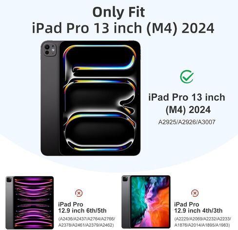 LEOMARON Compatible with iPad Pro 13 Inch Case 2024 M4 with Pencil Holder, Soft TPU Back Cover for iPad 13 Pro Case, Trifold Stand, Support Pencil Pro and Pencil (USB-C), Auto Wake/Sleep, Aurora Blue in Saudi Arabia