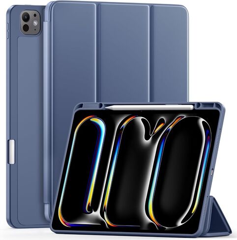 LEOMARON Compatible with iPad Pro 13 Inch Case 2024 M4 with Pencil Holder, Soft TPU Back Cover for iPad 13 Pro Case, Trifold Stand, Support Pencil Pro and Pencil (USB-C), Auto Wake/Sleep, Aurora Blue in Saudi Arabia