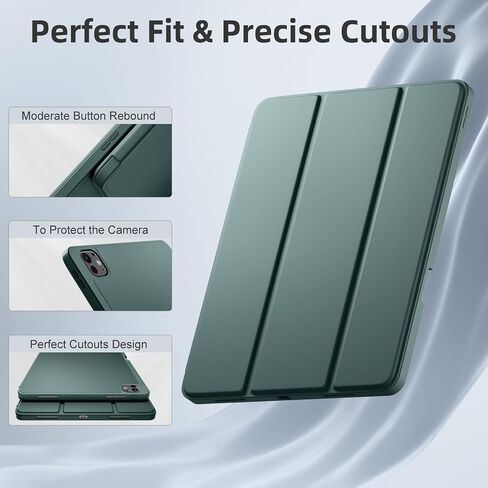 LEOMARON Compatible with iPad Pro 13 Inch Case 2024 M4 with Pencil Holder, Soft TPU Back Cover for iPad 13 Pro Case, Trifold Stand, Support Pencil Pro and Pencil (USB-C), Auto Wake/Sleep, Aurora Blue in Saudi Arabia