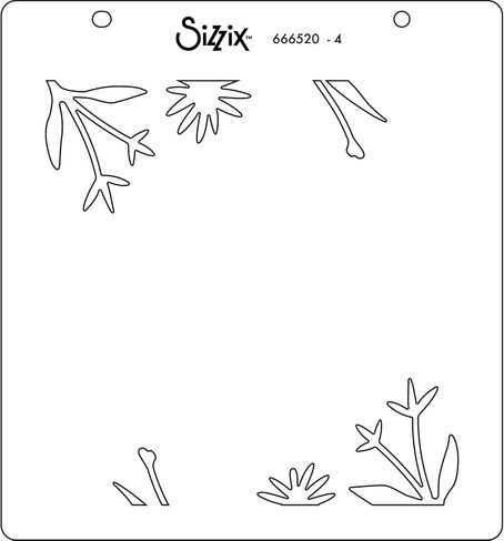 Sizzix Layered Stencils-Botanical Border, White in Saudi Arabia