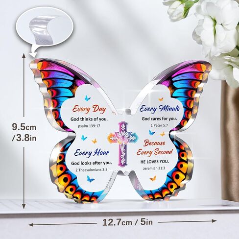 40th Birthday Decorations for Women, 40th Birthday Gifts for Women, 40th Birthday Card for Wife Husband Sister Brother Best friend, Butterfly-shaped Acrylic Decorative Paperweight with Colorful Wings in Saudi Arabia