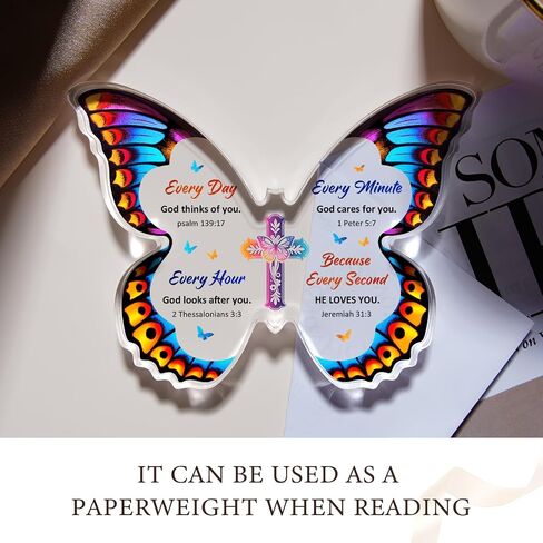40th Birthday Decorations for Women, 40th Birthday Gifts for Women, 40th Birthday Card for Wife Husband Sister Brother Best friend, Butterfly-shaped Acrylic Decorative Paperweight with Colorful Wings in Saudi Arabia
