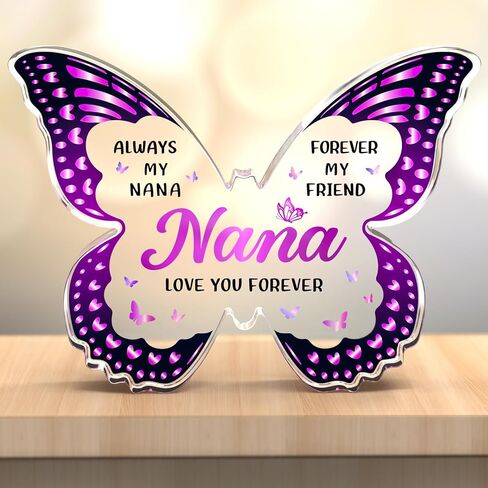 40th Birthday Decorations for Women, 40th Birthday Gifts for Women, 40th Birthday Card for Wife Husband Sister Brother Best friend, Butterfly-shaped Acrylic Decorative Paperweight with Colorful Wings in Saudi Arabia
