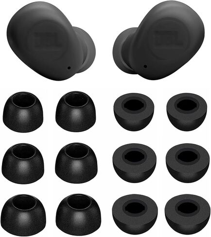 ALXCD Foam Ear Tips Compatible with JBL VIBE Buds Earbuds, 6 Pairs S/M/L Sizes Replacement Soft Noise Isolation Memory Foam Earbuds Tips Eartips Foam Tips, Compatible with JBL VIBE Buds 6 Pairs Black in Saudi Arabia