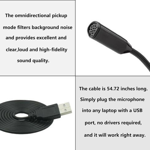 3.5mm Microphone，Adjustable gooseneck Mini for Laptop/Desktop Computers pc Microphone，Plug and Play, Driver-Free Desk Microphone，Recordings, Games, Streaming, podcasts. (3.5MM) in Saudi Arabia