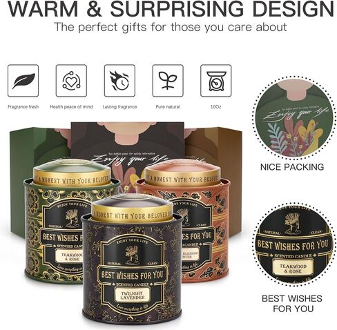 3 Pack Candles for Home Scented, Lavender Aromatherapy Jar Candles, 30 oz 210H Long Lasting Candles, Scented Candles Gift Set for Women, Lover, Friends, Perfect for Birthday Gifts in Saudi Arabia