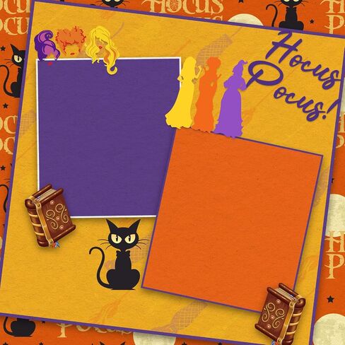 Whaline 60 قطعة من ورق Hocus Pocus بنمط ورق قصاصات الهالوين الساحرة، ورق متخصص مزدوج الجوانب للقطط المنقطة، ورق حرفي مزخرف لصناعة بطاقات DIY، تزيين مجلة ألبوم الصور، 5.5 × 8.3 بوصة in Saudi Arabia