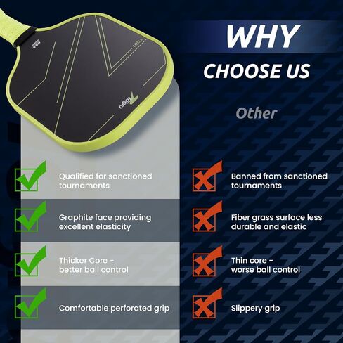 TOGRA Pickleball Paddles، مجموعة مجاذيف Pickleball من ألياف الكربون المعتمدة من USAPA مكونة من 2، مضارب كرة Pickleball خفيفة الوزن من الجرافيت مع 4 كرات Pickleball، 1 حقيبة Pickleball، مجداف كرة Pickleball للرجال والنساء in Saudi Arabia