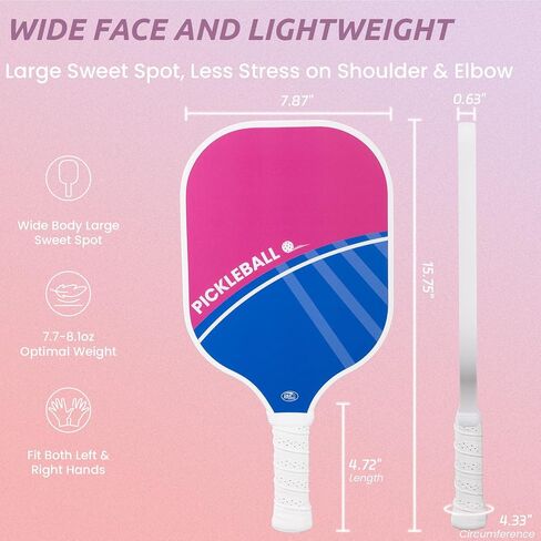 TOGRA Pickleball Paddles، مجموعة مجاذيف Pickleball من ألياف الكربون المعتمدة من USAPA مكونة من 2، مضارب كرة Pickleball خفيفة الوزن من الجرافيت مع 4 كرات Pickleball، 1 حقيبة Pickleball، مجداف كرة Pickleball للرجال والنساء in Saudi Arabia