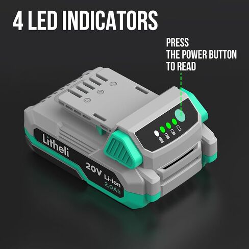 حزمة بطارية ليثيوم أيون LiTHELi 20V 2.0AH، تناسب فقط الأدوات الكهربائية 20V in Saudi Arabia