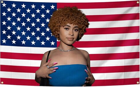 AuLYn العلم الأمريكي نسيج الجليد الموسيقى المغني التوابل نسيج 3x5Ft نسيج غرفة الفن ديكور نسيج الزينة الجدار شنقا الهدايا للمراهقين غرفة نوم غرفة المعيشة، أحمر in Kuwait