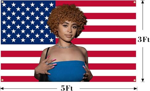 AuLYn العلم الأمريكي نسيج الجليد الموسيقى المغني التوابل نسيج 3x5Ft نسيج غرفة الفن ديكور نسيج الزينة الجدار شنقا الهدايا للمراهقين غرفة نوم غرفة المعيشة، أحمر in Kuwait