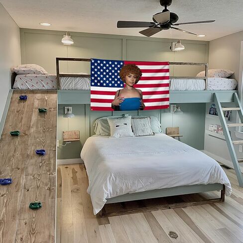 AuLYn العلم الأمريكي نسيج الجليد الموسيقى المغني التوابل نسيج 3x5Ft نسيج غرفة الفن ديكور نسيج الزينة الجدار شنقا الهدايا للمراهقين غرفة نوم غرفة المعيشة، أحمر in Kuwait