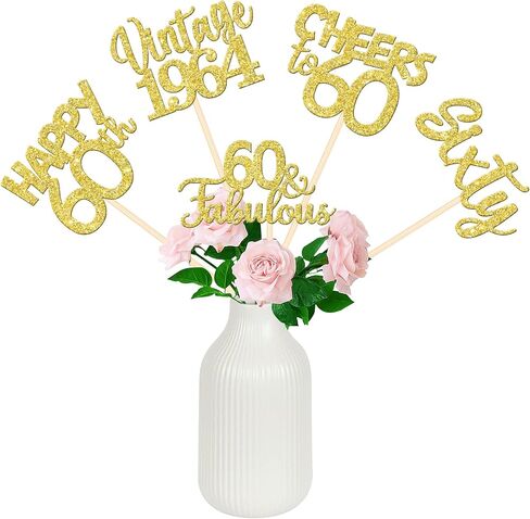 15 PCS 100th Birthday Centerpiece Sticks One Hundred Happy 100th Vintage 1925 Table Flower Centerpieces Sticks Cheers to 100 Fabulous Floral Decorations for 100th Birthday Party Supplies Gold in Saudi Arabia