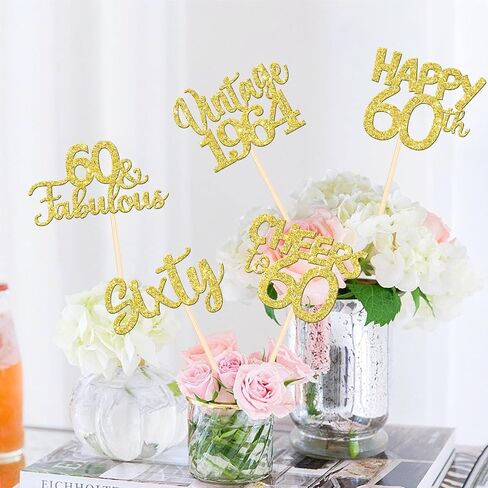 15 PCS 100th Birthday Centerpiece Sticks One Hundred Happy 100th Vintage 1925 Table Flower Centerpieces Sticks Cheers to 100 Fabulous Floral Decorations for 100th Birthday Party Supplies Gold in Saudi Arabia