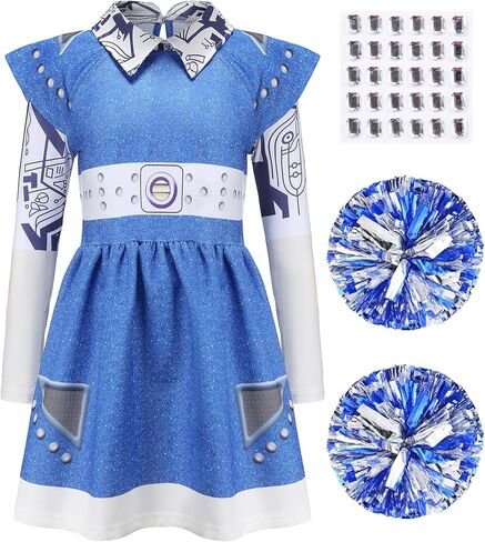 Addison Alien Costume for Zombies 3 Girls Cosplay Dress Up Outfits for Kids Movie Halloween Party in Kuwait