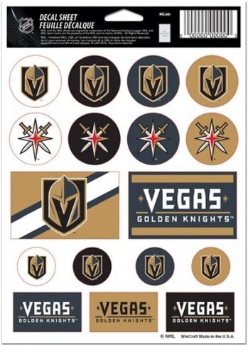 NHL Las Vegas Golden Knights 5" x 7" Inch Multiple Stickers Sheet in Saudi Arabia