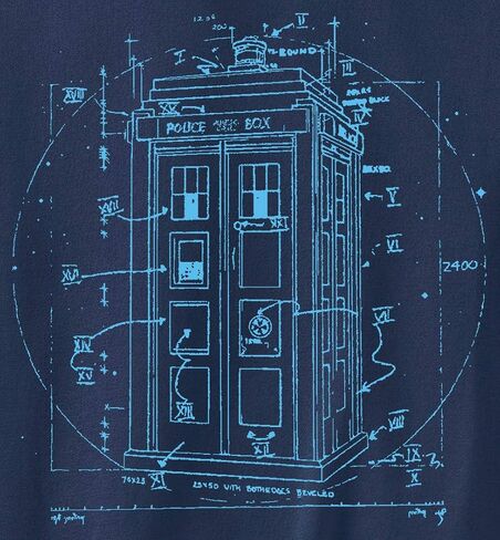 Police Call Box Sweatshirt - Da Vinci Vitruvian Style Crewneck in Saudi Arabia