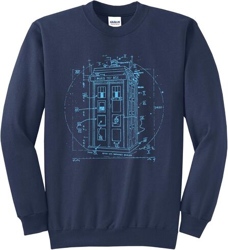 Police Call Box Sweatshirt - Da Vinci Vitruvian Style Crewneck in Saudi Arabia