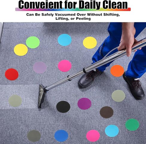 240 قطعة من علامة السجاد المنقطة على الأرض، علامة دائرة للسجاد لديكور الفصل الدراسي، مستلزمات معلم المدرسة الابتدائية، ديكور الفصل الدراسي للحضانة الابتدائية، 4 بوصة (متعدد الألوان) in Kuwait