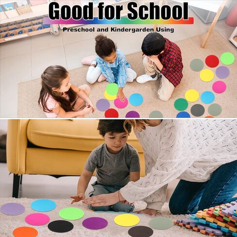 240 قطعة من علامة السجاد المنقطة على الأرض، علامة دائرة للسجاد لديكور الفصل الدراسي، مستلزمات معلم المدرسة الابتدائية، ديكور الفصل الدراسي للحضانة الابتدائية، 4 بوصة (متعدد الألوان) in Kuwait