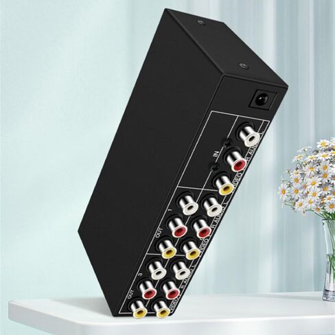 4 منافذ 3RCA AV كابل الصوت والفيديو الفاصل 1 في 4 خارج 1 في 2 خارج مشغل DVD وحدة تحكم ألعاب صندوق التلفزيون شاشة تلفزيون خارجية جهاز عرض مركب AV محول محول in Saudi Arabia