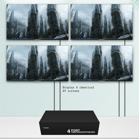 4 منافذ 3RCA AV كابل الصوت والفيديو الفاصل 1 في 4 خارج 1 في 2 خارج مشغل DVD وحدة تحكم ألعاب صندوق التلفزيون شاشة تلفزيون خارجية جهاز عرض مركب AV محول محول in Saudi Arabia