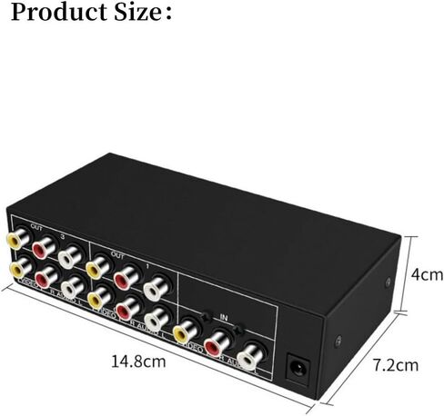4 منافذ 3RCA AV كابل الصوت والفيديو الفاصل 1 في 4 خارج 1 في 2 خارج مشغل DVD وحدة تحكم ألعاب صندوق التلفزيون شاشة تلفزيون خارجية جهاز عرض مركب AV محول محول in Saudi Arabia
