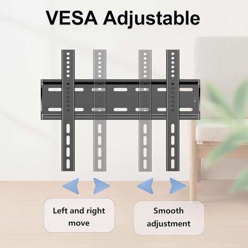 حامل تلفزيون ثابت على الحائط لمعظم أجهزة التلفاز المنحنية المسطحة LED LCD OLED مقاس 26-55 بوصة، 32 42 43 50 بوصة حامل تلفزيون على الحائط فائق النحافة بحد أقصى VESA 400 × 400 مم يتحمل ما يصل إلى 115 رطلاً حامل تلفزيون عالمي منخفض المستوى in Kuwait