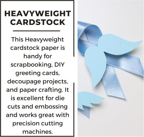 PA Paper Accents Heavyweight Smooth Cardstock 8.5" x 11" Moon Blue, 100lb colored cardstock paper for card making, scrapbooking, printing, quilling and crafts, 25 piece pack in Saudi Arabia