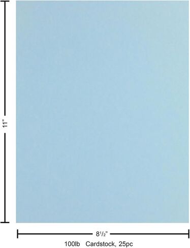 PA Paper Accents Heavyweight Smooth Cardstock 8.5" x 11" Moon Blue, 100lb colored cardstock paper for card making, scrapbooking, printing, quilling and crafts, 25 piece pack in Saudi Arabia