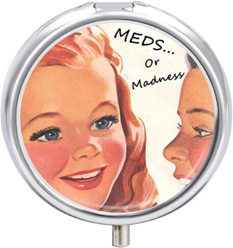 Round Pill Box Pill Case,3 Compartment Medicine,Portable Pocket Pill Box Dispenser for Purse Vitamin Fish Oil Compartments Container Medicine Box (Beautiful Snow-Capped Mountains), Small in Saudi Arabia