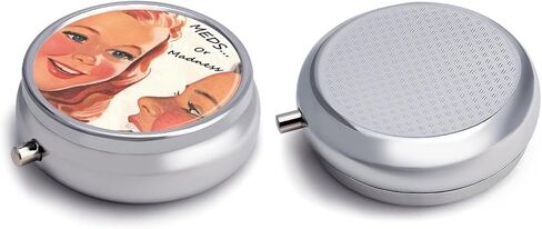 Round Pill Box Pill Case,3 Compartment Medicine,Portable Pocket Pill Box Dispenser for Purse Vitamin Fish Oil Compartments Container Medicine Box (Beautiful Snow-Capped Mountains), Small in Saudi Arabia