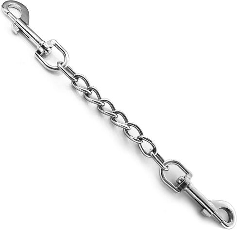 Dog Collar Backup Strap,Harness to Collar Safety Clip, Metal Stainless Steel Chain Leash Safety Strap, Escape Proof Safety Attachment for Dog, safeties, Backup, Connector. (8 Inches) in Kuwait