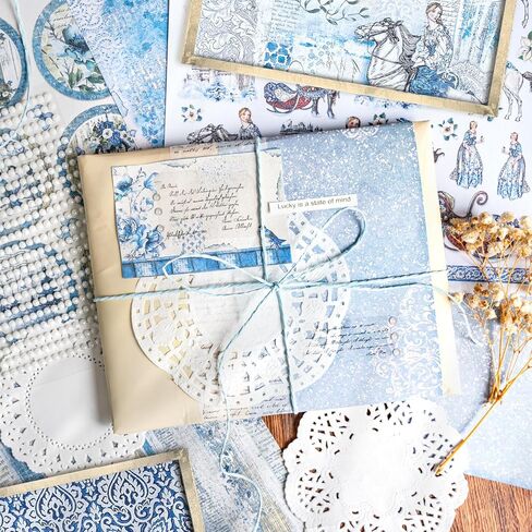 Vintage Pattern Paper Scrapbooking Paper Decorative Paper Decoupage Paper with Pearl Sticker Paper String Round Doily Paper for Card Making Crafts Collage Gift Wrapping (Spring) in Kuwait