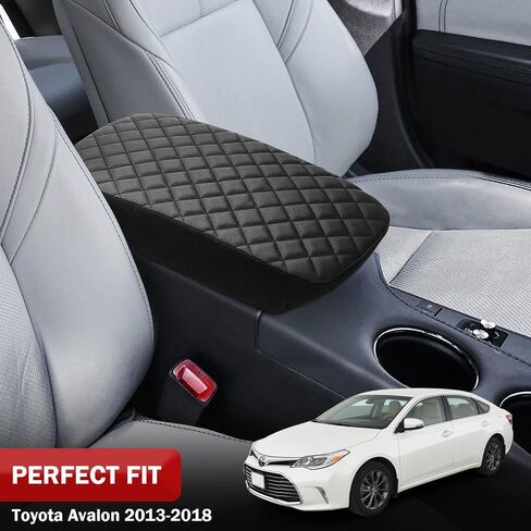 غطاء وحدة التحكم المركزية للسيارة Toyota Avalon 2013 2014 2015 2016 2017 2018، زخرفة جلدية من الفينيل، غطاء وسادة وسادة مسند الذراع، مضاد للخدش، أسود in Saudi Arabia