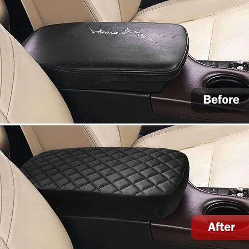 غطاء وحدة التحكم المركزية للسيارة Toyota Avalon 2013 2014 2015 2016 2017 2018، زخرفة جلدية من الفينيل، غطاء وسادة وسادة مسند الذراع، مضاد للخدش، أسود in Saudi Arabia