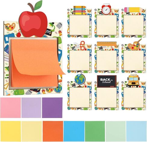 20 Pcs Back to School Gifts 10 Wooden Sticky Notes Holder with 10 Sticky Notes Appreciation Gift Bulk Desk Sticky Note Pad Holder Sticky Note Dispensers for Kid Teacher Classroom in Saudi Arabia