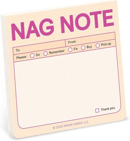 1-Count Knock Knock Nag Note to Do Sticky Note Pad, 3 x 3-inches, 100 Sheets (Pastel Edition) in Saudi Arabia