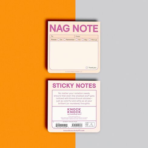 1-Count Knock Knock Nag Note to Do Sticky Note Pad, 3 x 3-inches, 100 Sheets (Pastel Edition) in Saudi Arabia
