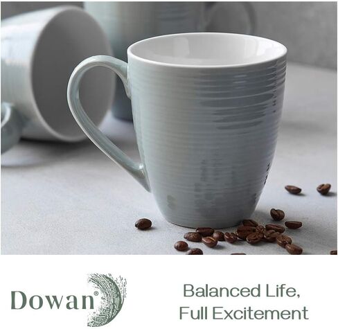 DOWAN Coffee Mugs, Coffee Mugs Set of 6, 17 Oz Large Coffee Mugs, Ceramic Coffee Cups with Handle, Coffee Mugs for Coffee Tea, Party, Brown in Saudi Arabia