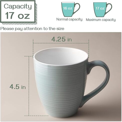 DOWAN Coffee Mugs, Coffee Mugs Set of 6, 17 Oz Large Coffee Mugs, Ceramic Coffee Cups with Handle, Coffee Mugs for Coffee Tea, Party, Brown in Saudi Arabia