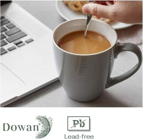 DOWAN Coffee Mugs, Coffee Mugs Set of 6, 17 Oz Large Coffee Mugs, Ceramic Coffee Cups with Handle, Coffee Mugs for Coffee Tea, Party, Brown in Saudi Arabia
